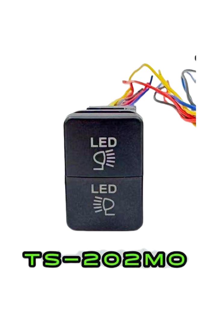 1 piece LED light dual key switch central door lock switch unlock button